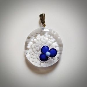 Glass Clear Floral Necklace